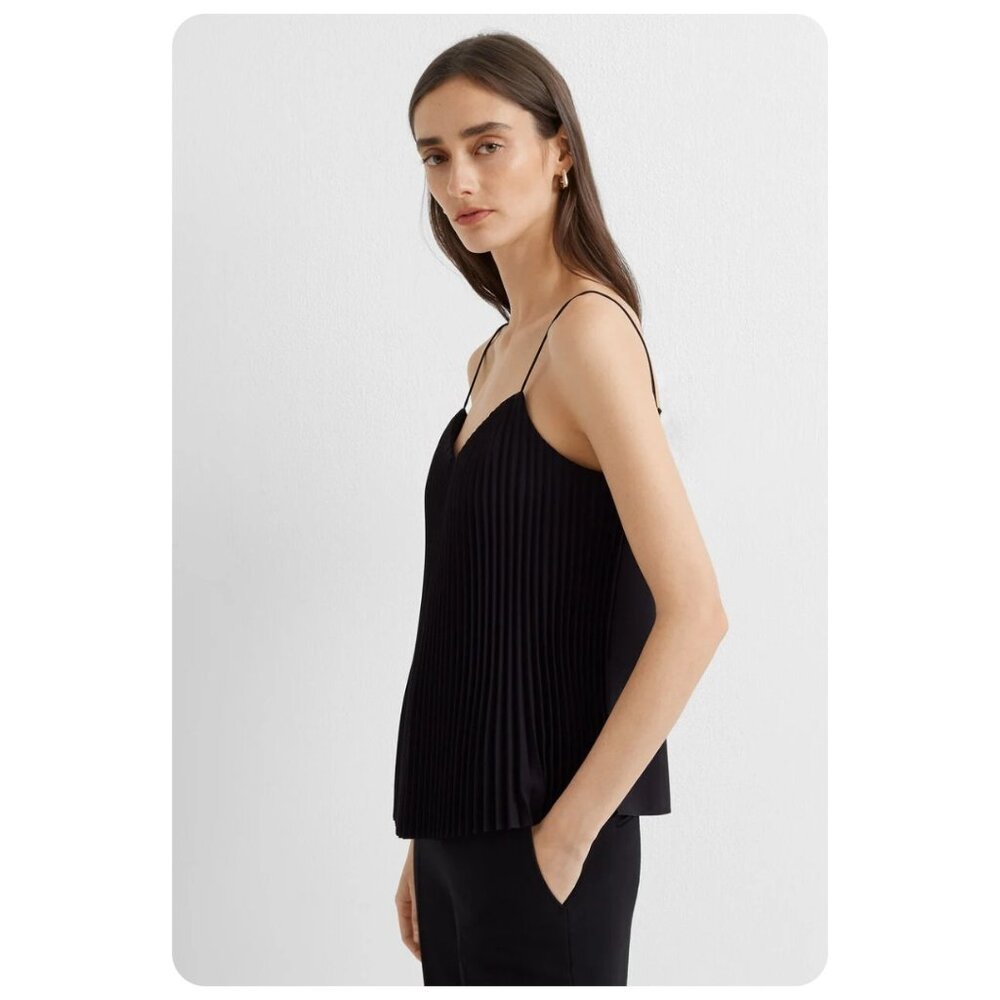 Club Monaco Black Pleated Tank Top
